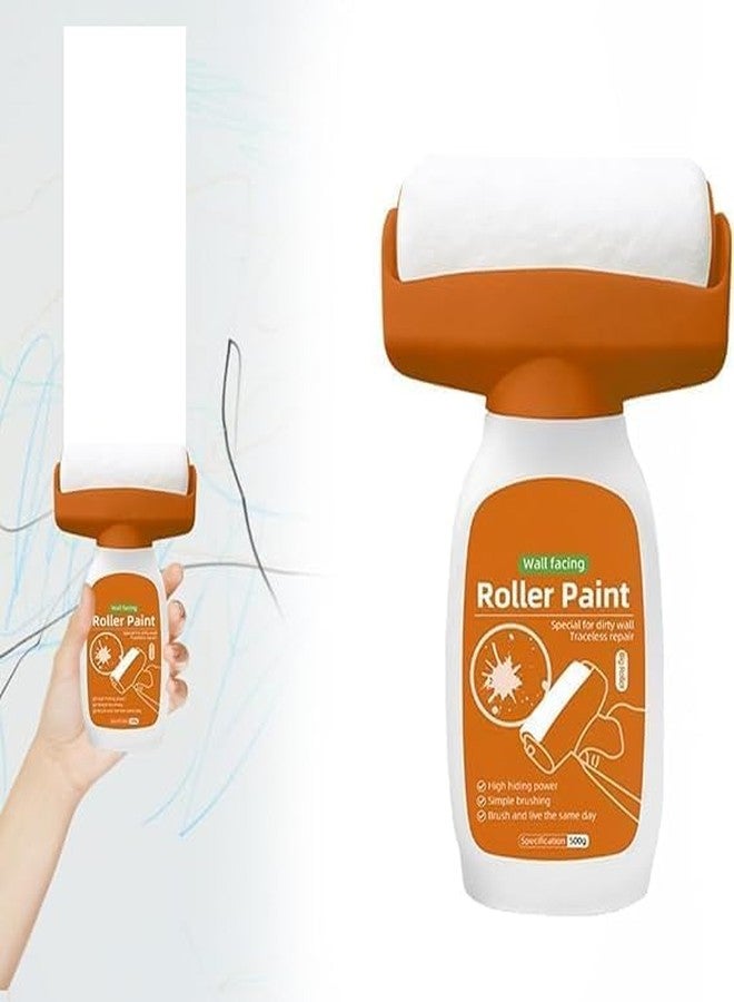 HKD SALES Wall Repair Roller Paint Household Supply Cleaning Tool White Water Based Latex DIY Renovation With Rolling Brush Touch Up Portable No-odor Antibacterial Paint Roller Brush(White-500Gm) - Image 1